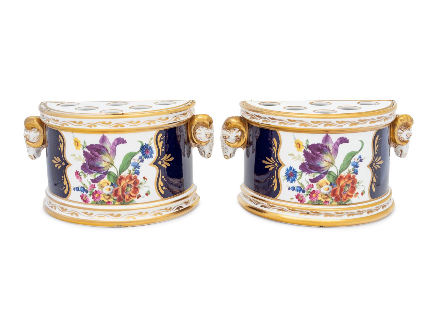 A Pair of Renwick & Clarke Porcelain Bough Pots