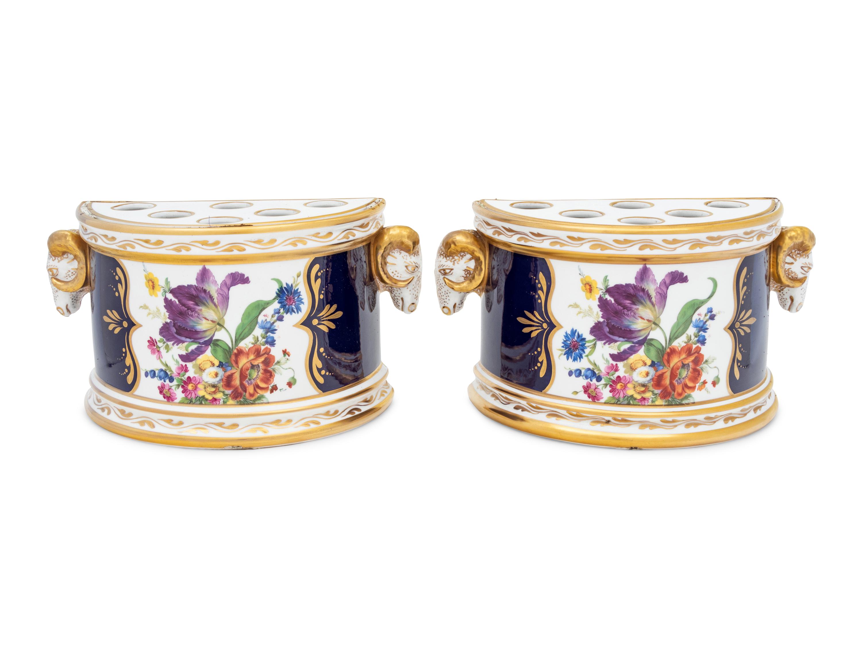 A Pair of Renwick & Clarke Porcelain Bough Pots