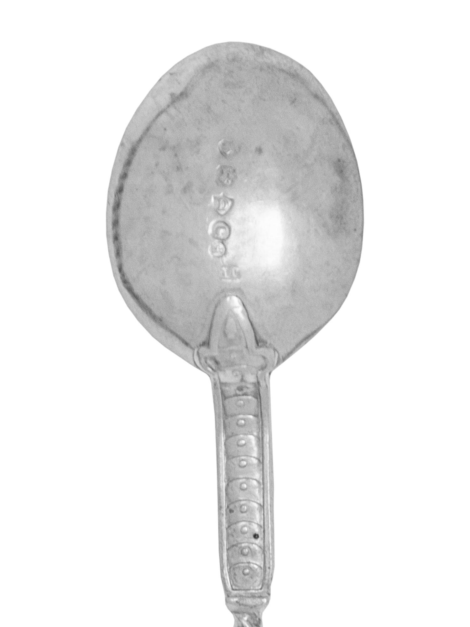 Two Sets of Silver Coffee Spoons with Figural Handles