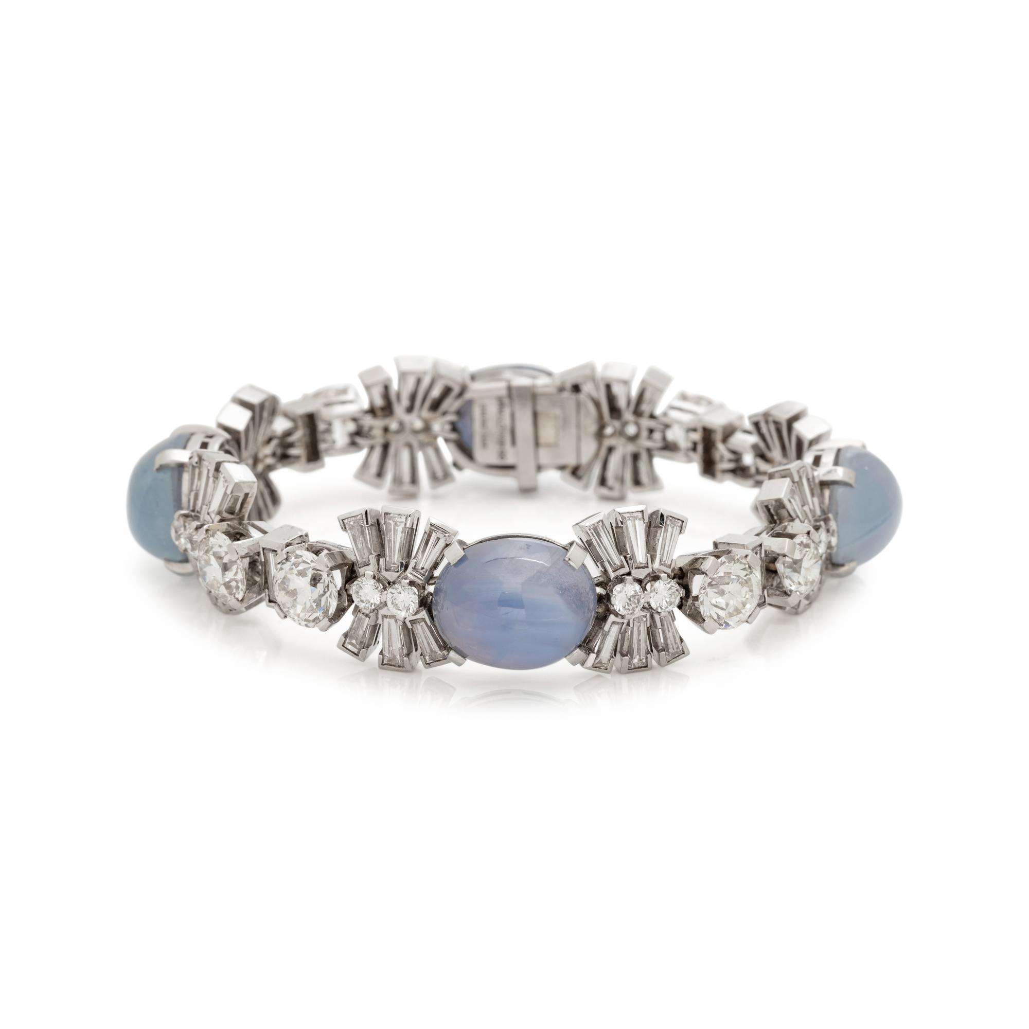 SPAULDING & CO., STAR SAPPHIRE AND DIAMOND BRACELET