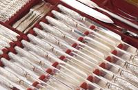 An extensive sterling silver flatware service for twelve in the "Indian Chrysanthemum" pattern, designed by Charles T. Grosjean, Tiffany & Co., New York, NY, circa 1880-1891
