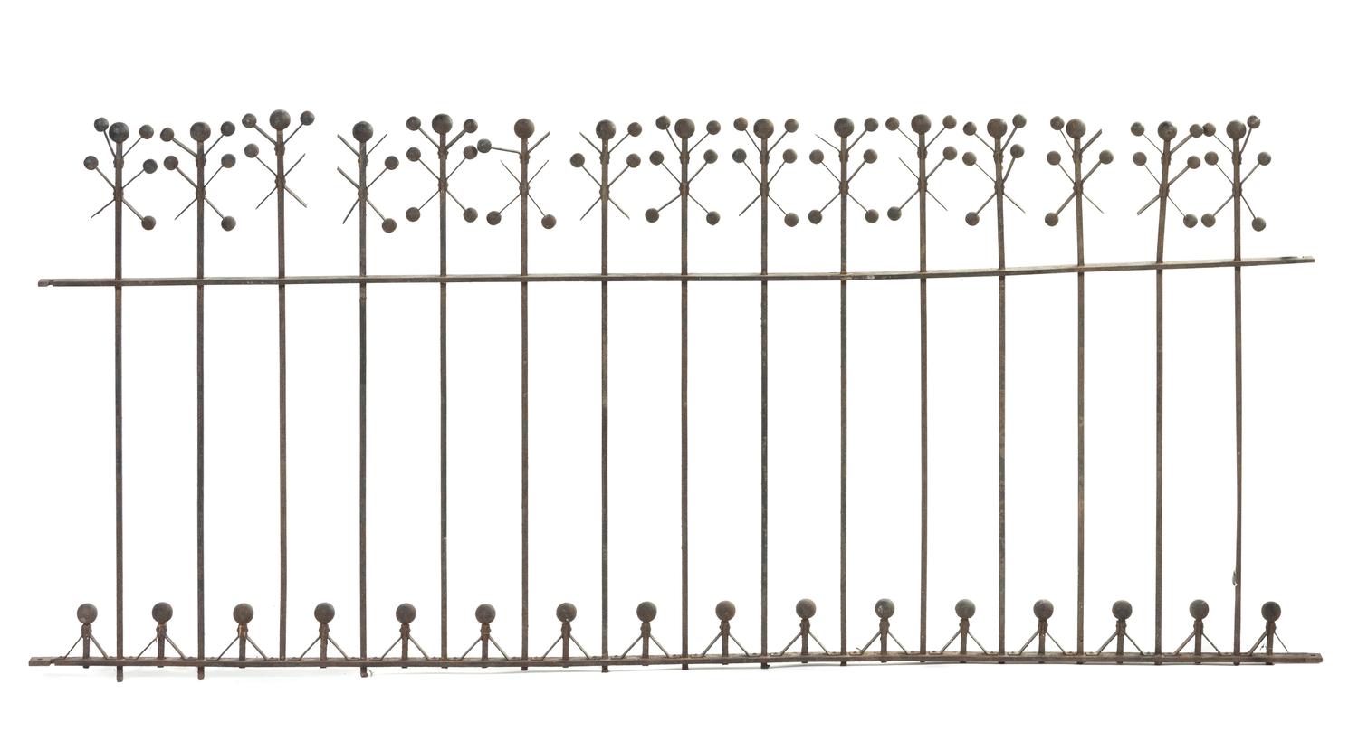 A Dankmar Adler and Louis Sullivan Wrought Iron Overdoor Grill from the Chicago Stock Exchange, Winslow Brothers Height 28 1/2 x width — CIRCA 1893