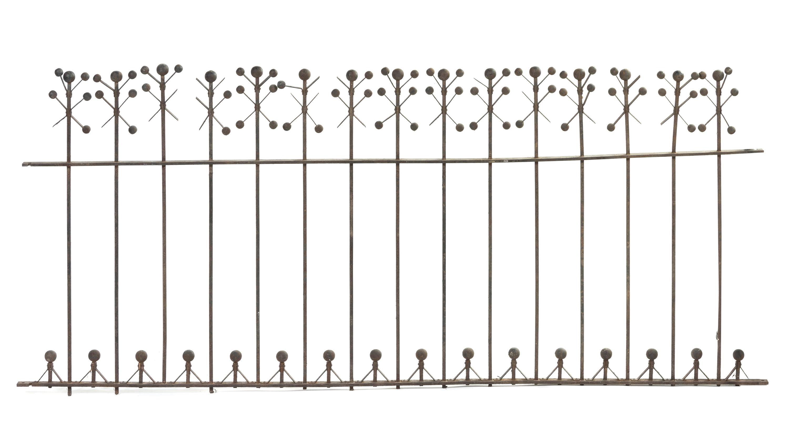 A Dankmar Adler and Louis Sullivan Wrought Iron Overdoor Grill from the Chicago Stock Exchange, Winslow Brothers Height 28 1/2 x width — CIRCA 1893