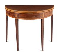A George III Satinwood-Banded Mahogany Flip-Top Table
