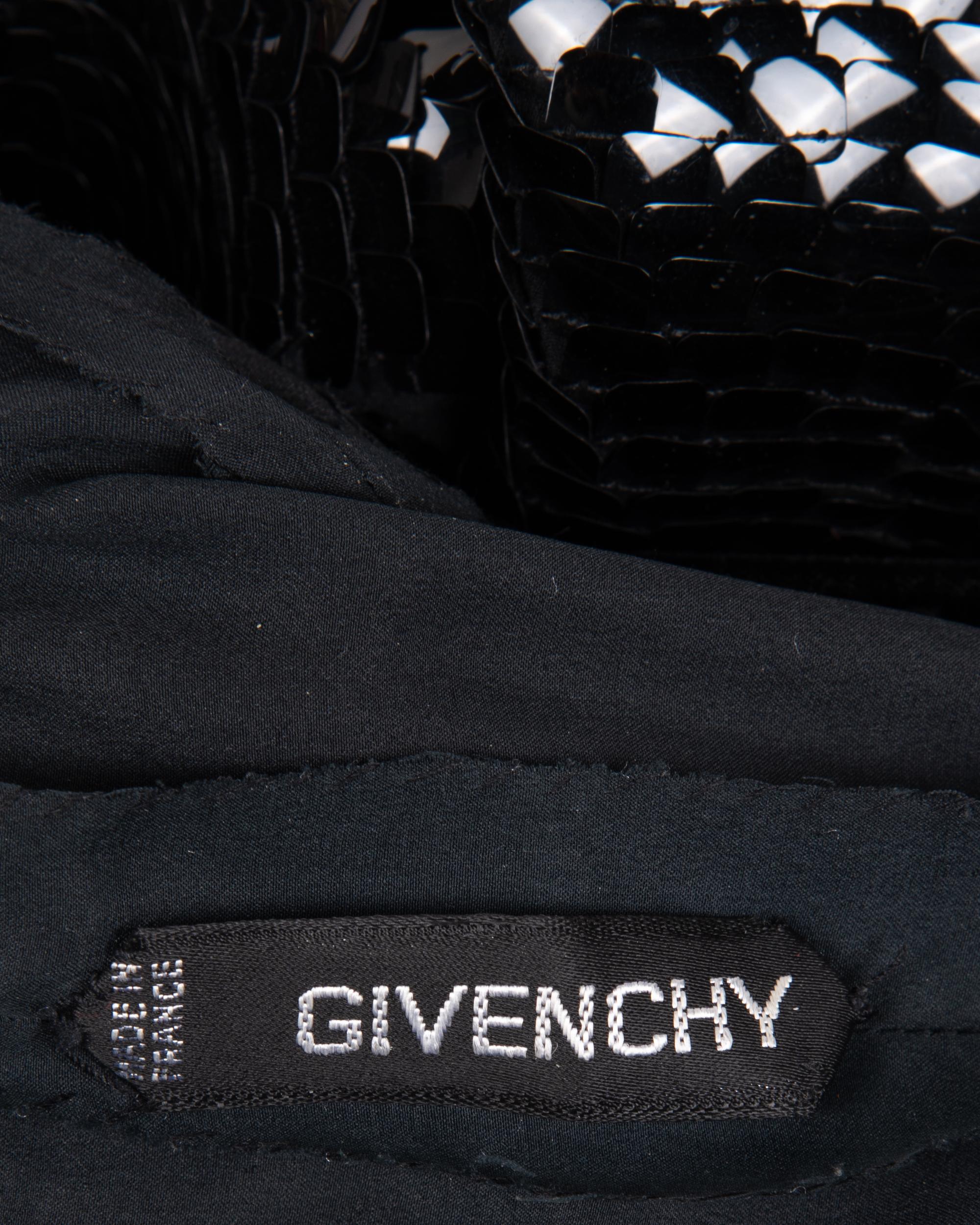 Givenchy Haute Couture Pleated Silk Gown with Sequin Sleeves and Side Panels, c. 1977