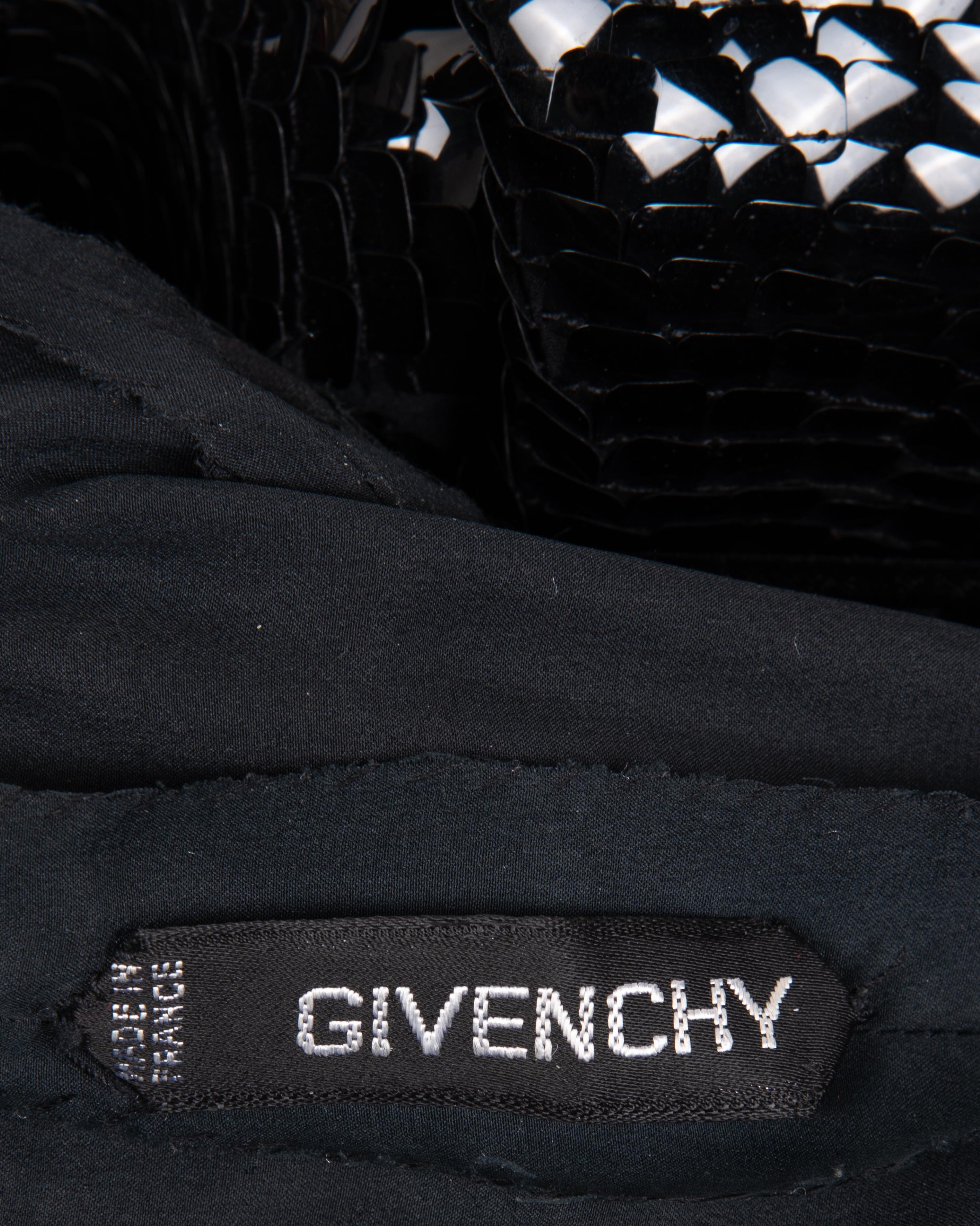 Givenchy Haute Couture Pleated Silk Gown with Sequin Sleeves and Side Panels, c. 1977
