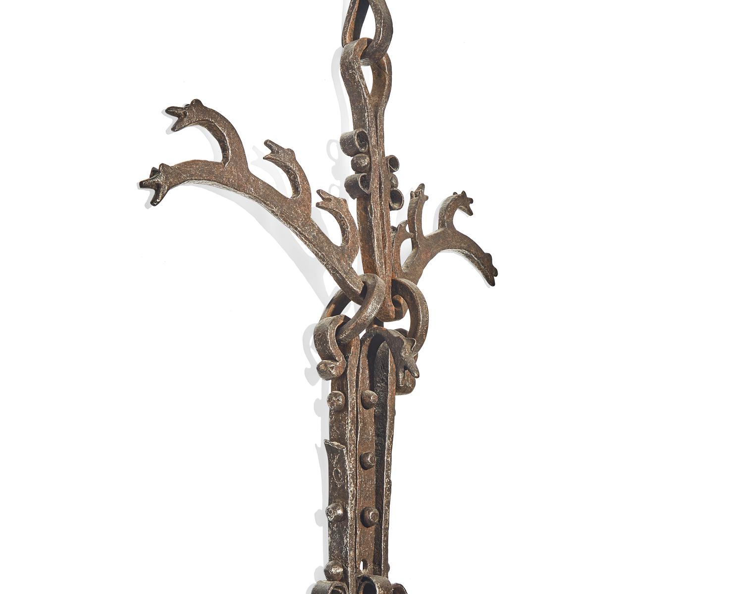 A Wrought Iron Fireplace Trammel, Probably French, 18th Century