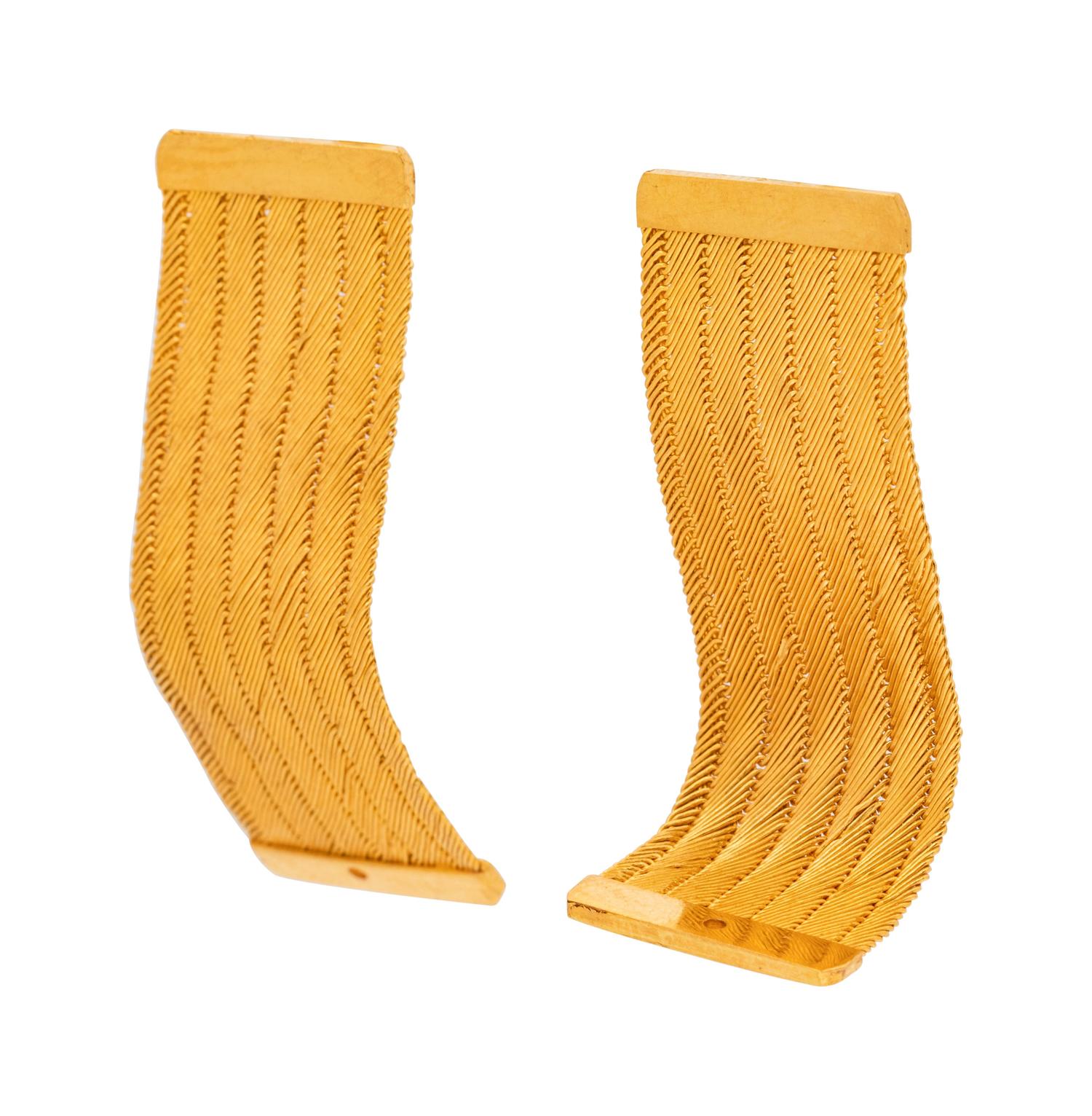 A Pair of 22 Karat Yellow Gold Earrings,
