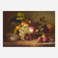 Eliza B. Duffey (American, 1838–1898) Still Life with Fruit and Eggs on Tabletop