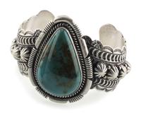 Navajo Sterling Silver and Turquoise Cuff Bracelet