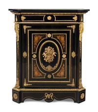 A Napoleon III Style Gilt-Bronze Mounted Ebonized Side Cabinet