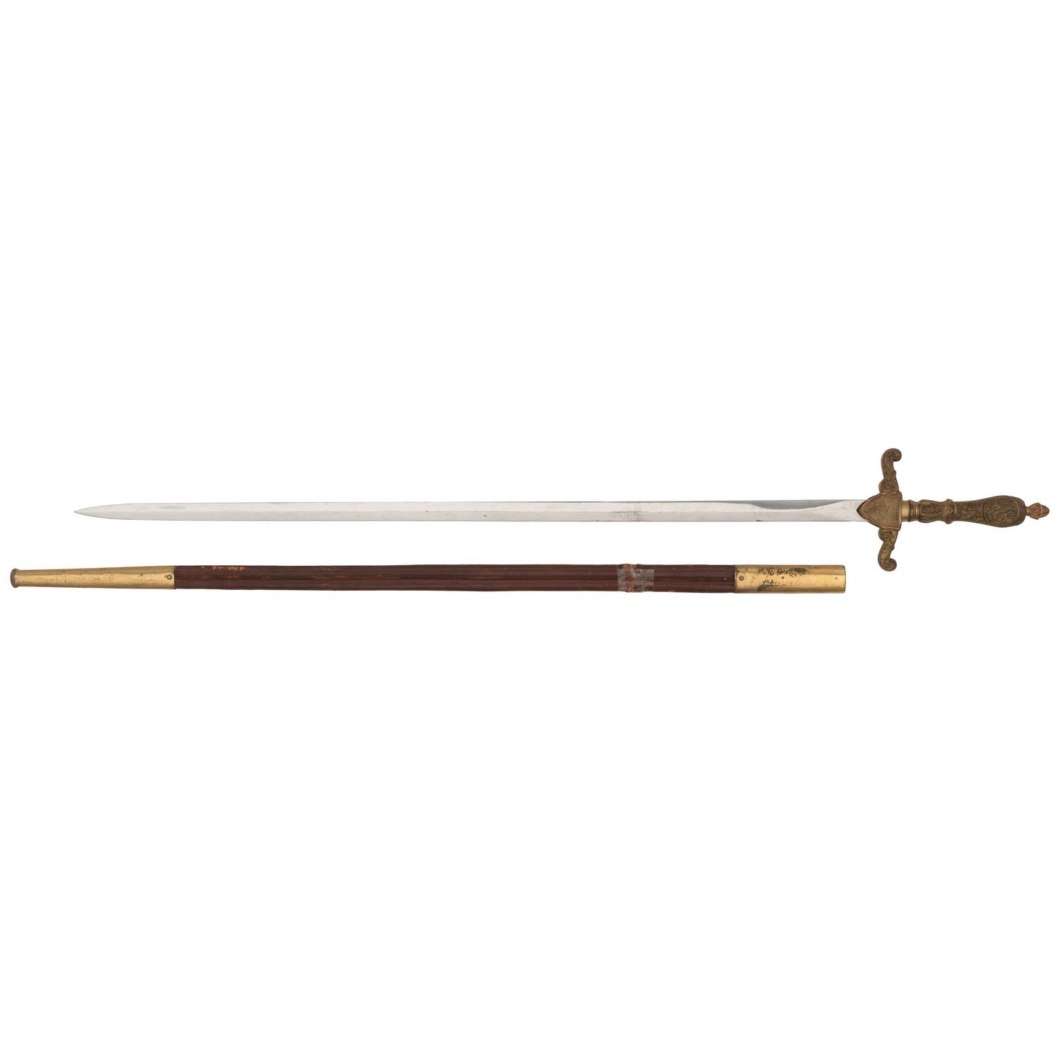 Fraternal or Theatrical Sword with 1840 Medical Staff Style Hilt