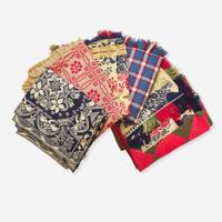 An assorted collection of five woven wool coverlets and one quilt; 19th century