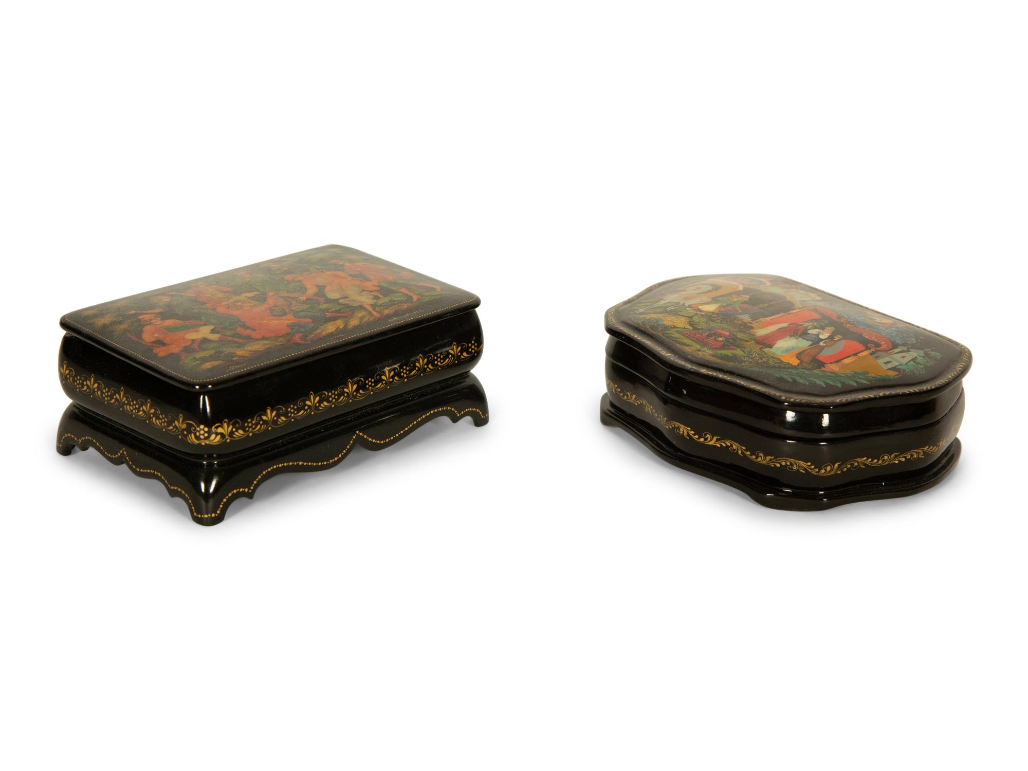 Two Russian Lacquer Boxes