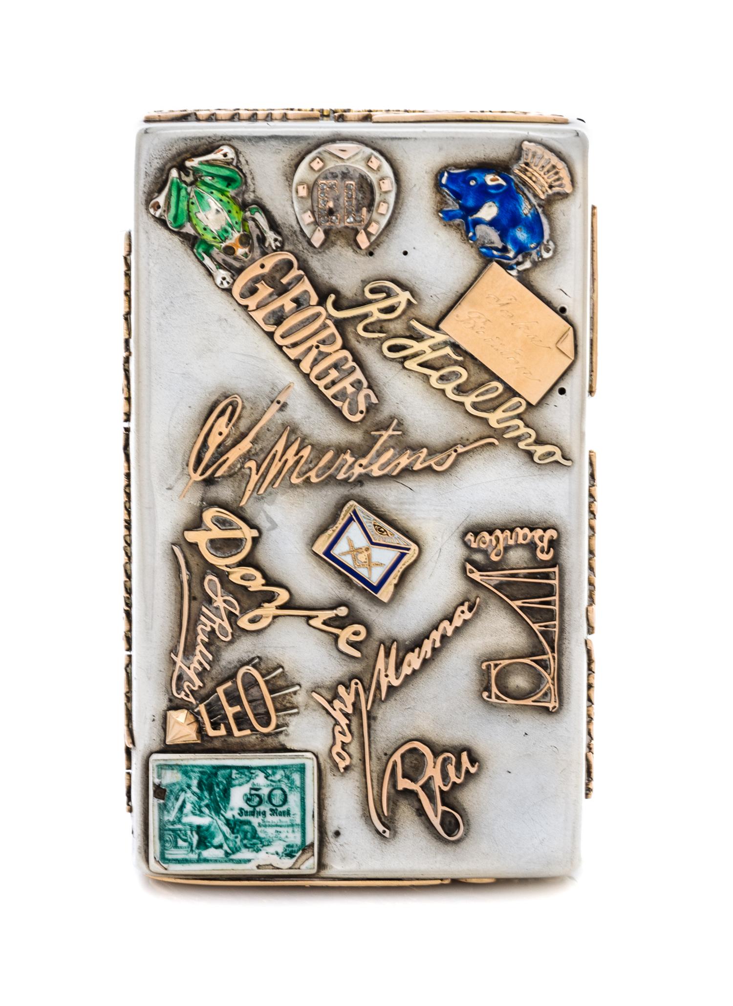 A Russian Enameled Silver Cigarette Case, Mark of Nikolai Kemper, assay mark of Yahol Lyarunov, St. Petersburg, late 19th/early 20th ce