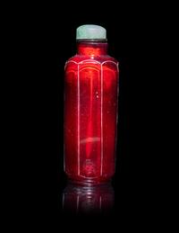 A Chinese Ruby-Red Glass Snuff Faceted Snuff Bottle