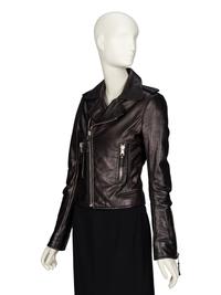 BALENCIAGA, BLACK LEATHER MOTO JACKET