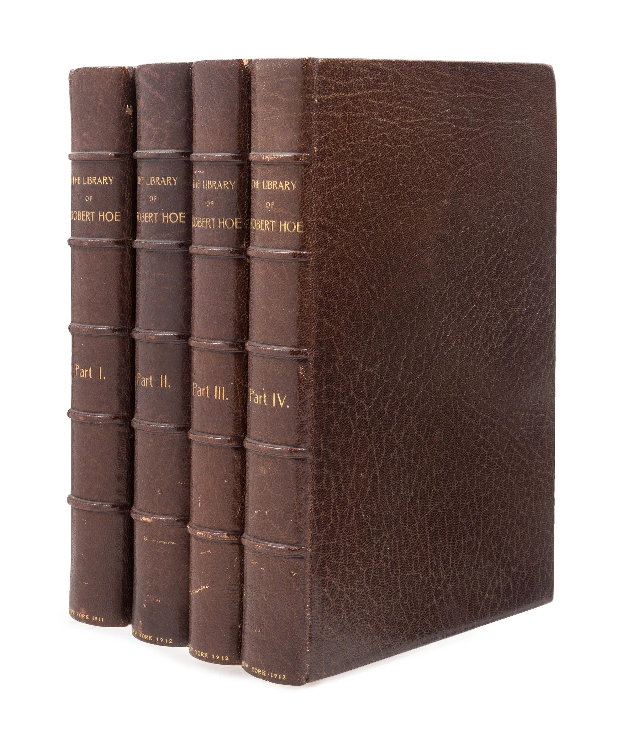 [AUCTION CATALOGS]. Catalogue of the Library of Robert Hoe...to be sold by auction...by The Anderson Auction Company. NY: 1911-12.