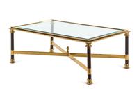 A Brass and Glass Low Table