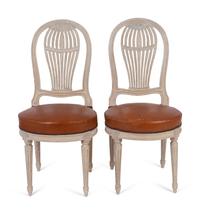 A Pair of Louis XVI Style Painted Montgolfier Side Chairs — YALE BERGE, 20TH CENTURY