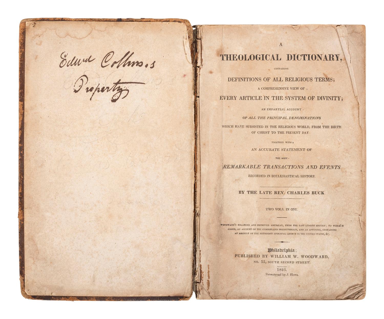 [FLAGS]. 5-star American flag found inside Theological Dictionary, possibly a "bible flag."