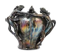 An Art Nouveau Silvered Vase