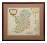 Two Hand-Colored Engravings Depicting Maps of Ireland