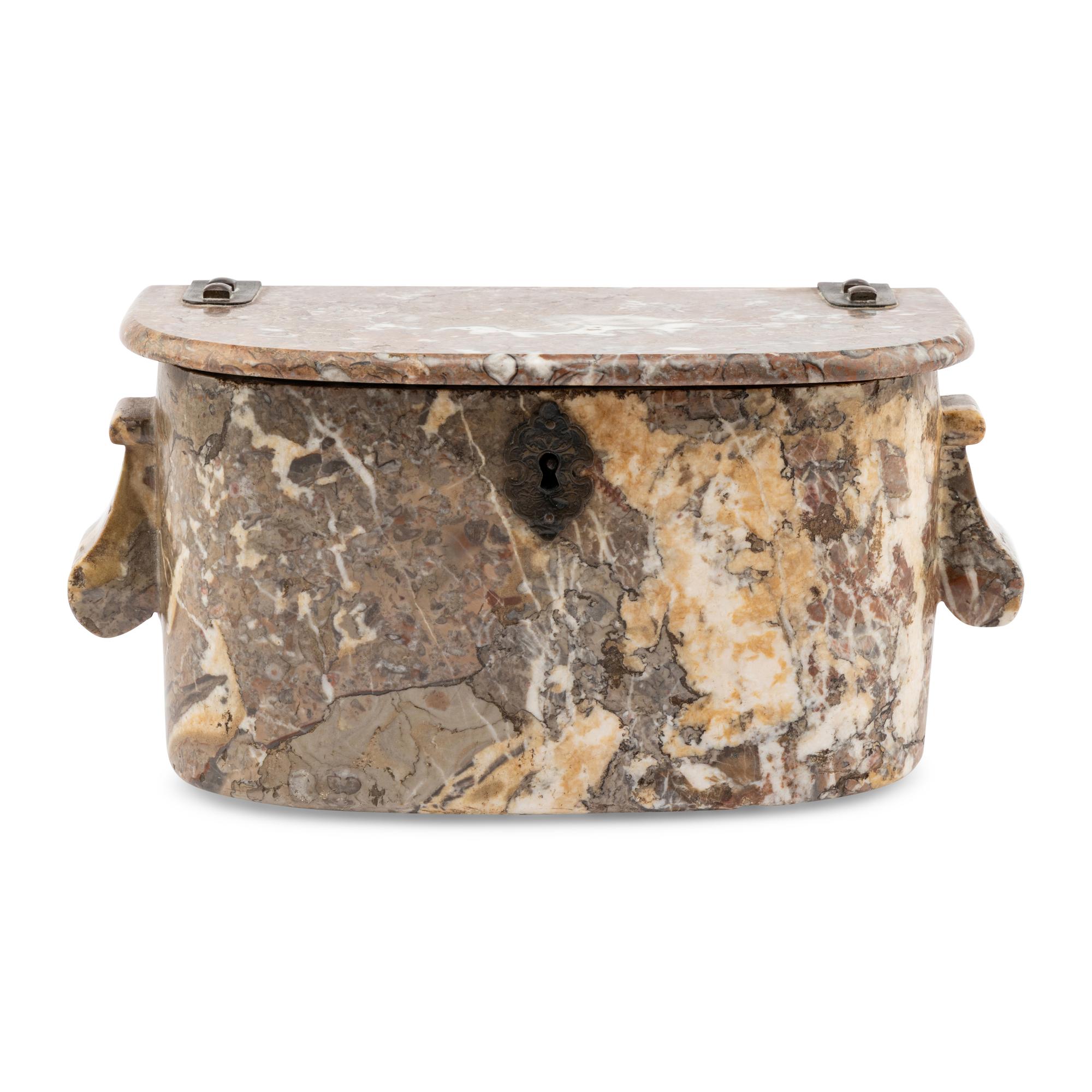 A Continental Marble Table Casket