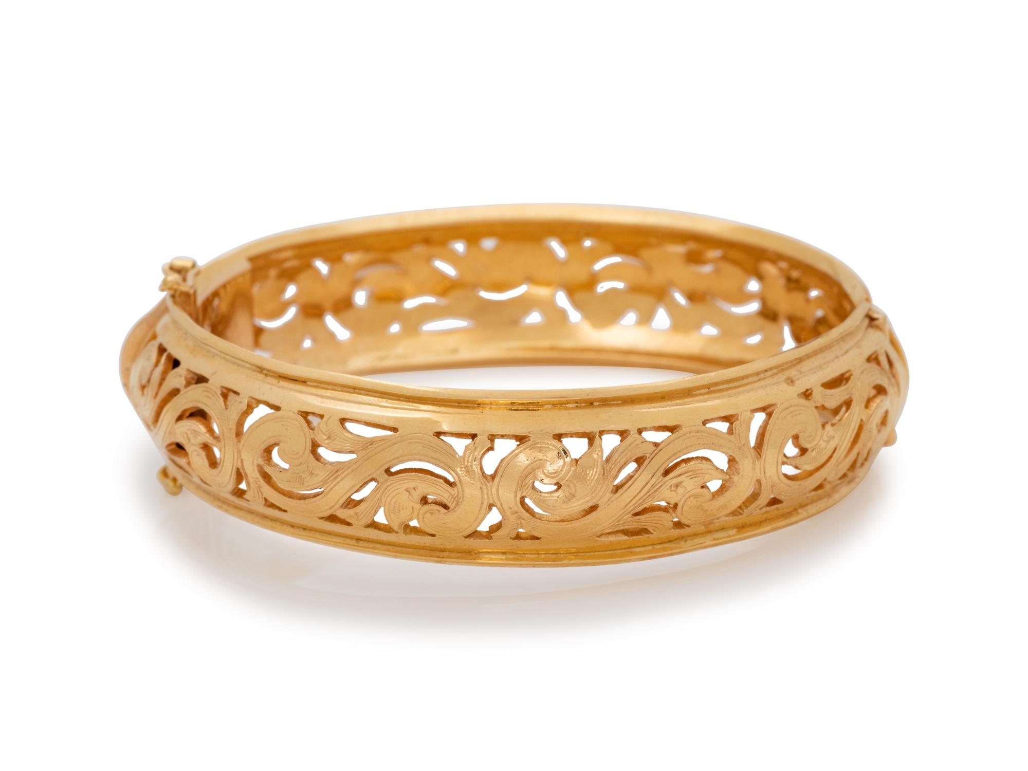 An 18 Karat Yellow Gold Bangle Bracelet, Joe Koll,