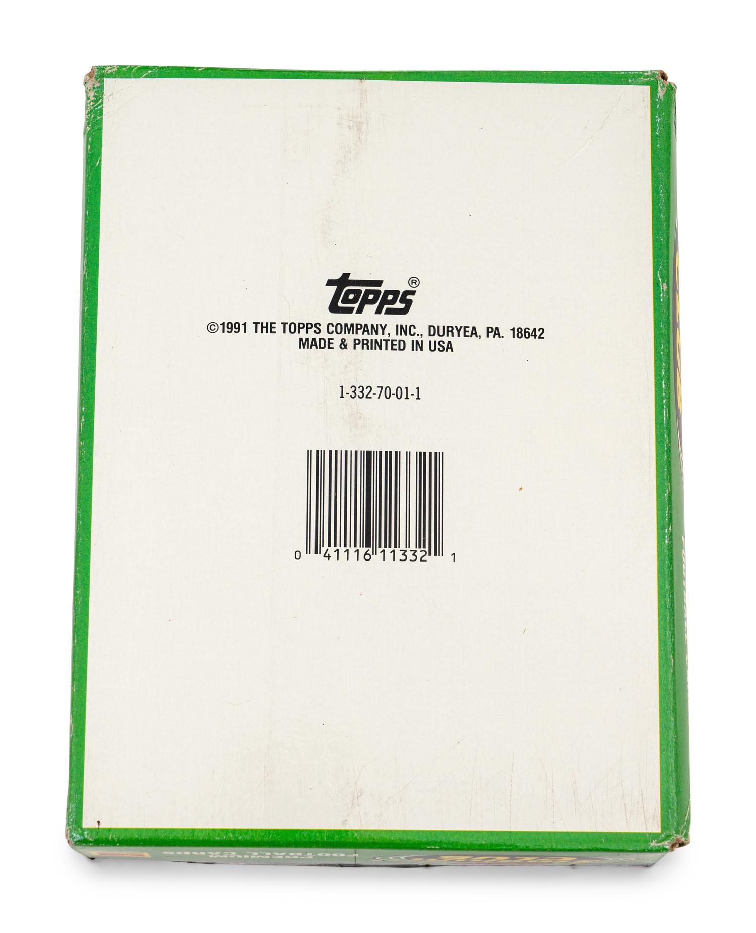 A Group of Five Unopened Boxes of 1991 Topps Stadium Club Football Cards (Possible Brett Favre Rookie)