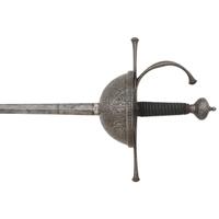 Spanish Etched Steel Cup Hilt Rapier with Klingenthal Blade