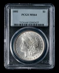 A United States 1881 Morgan Silver Dollar Coin