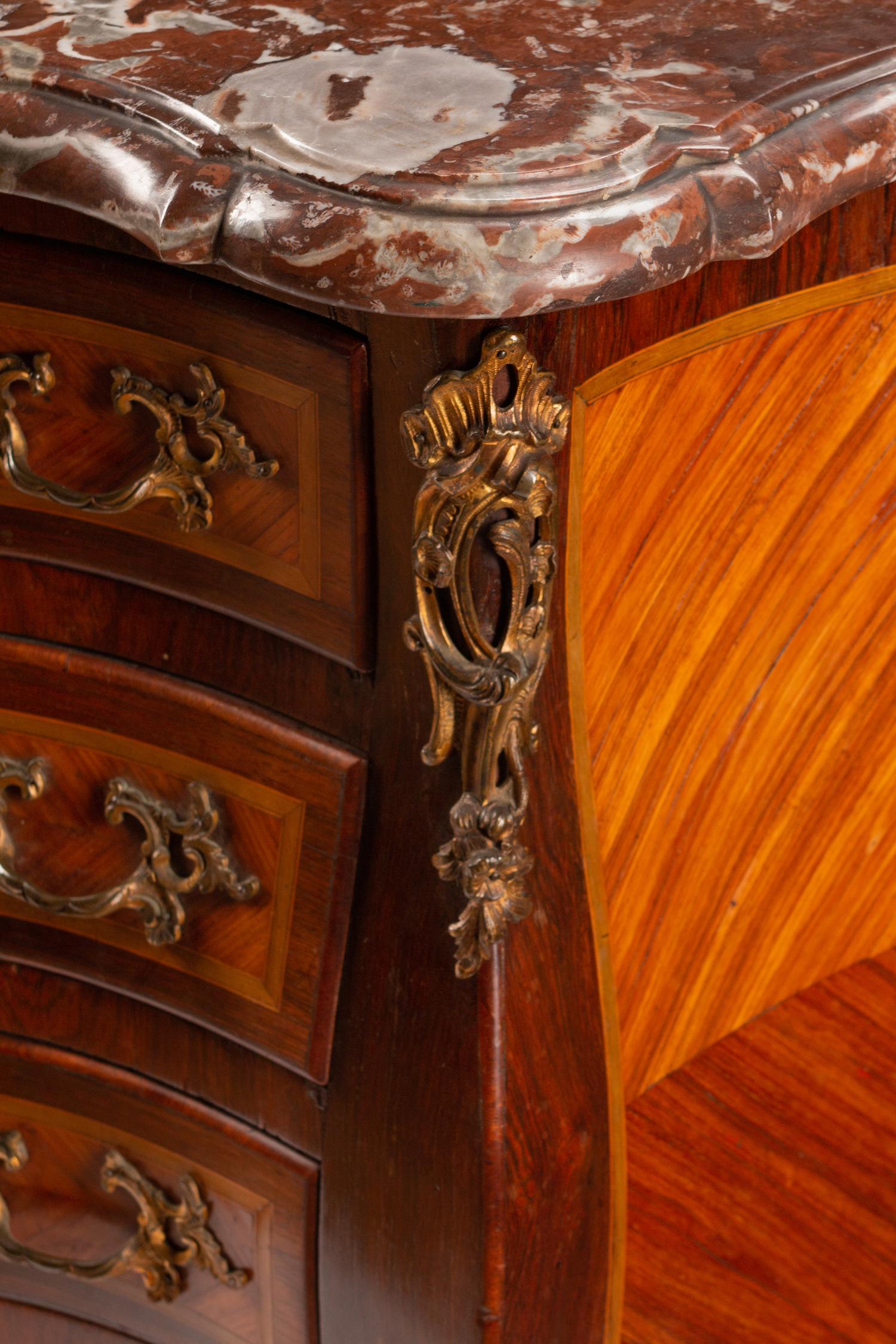 A Louis XV Style Kingwood and Tulipwood Petit Commode — 19TH CENTURY