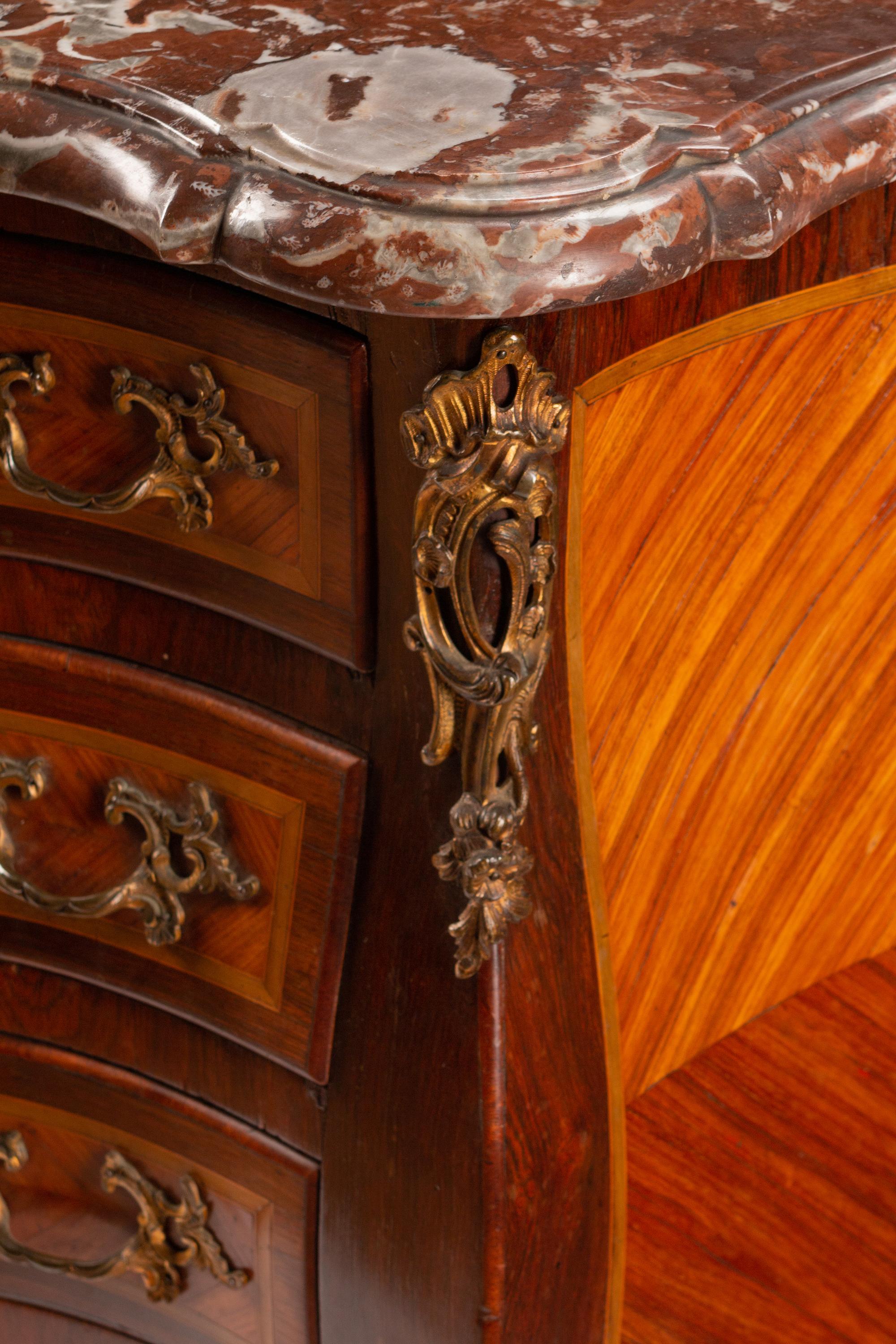 A Louis XV Style Kingwood and Tulipwood Petit Commode — 19TH CENTURY