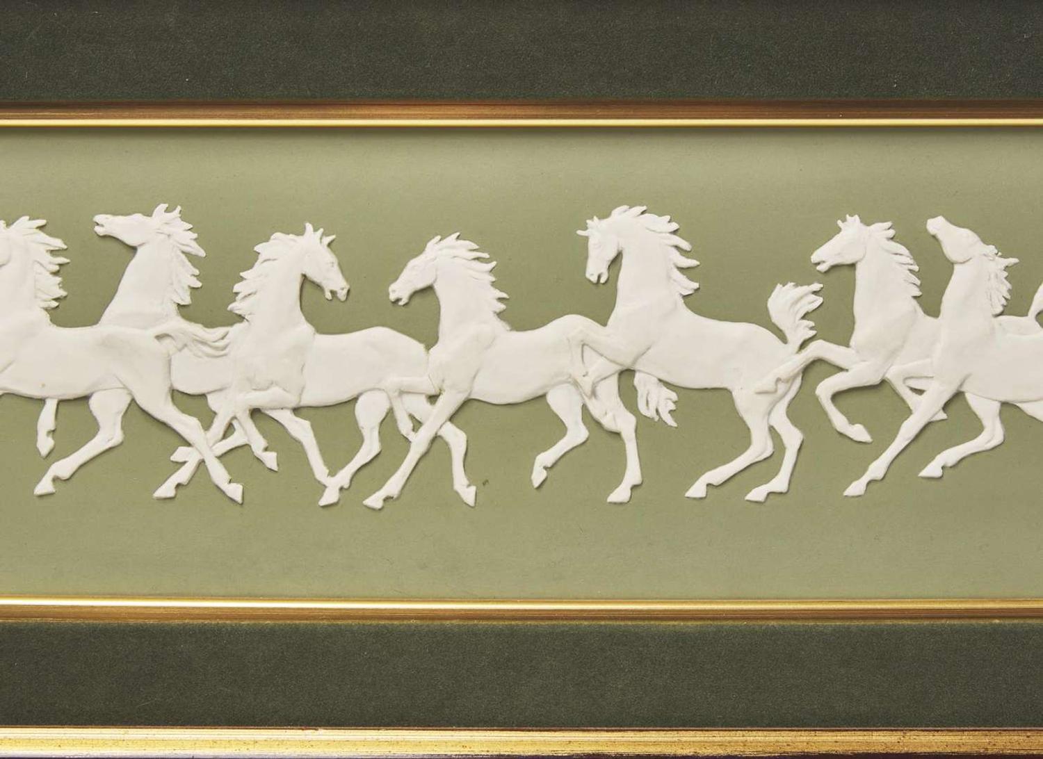 A Wedgwood Rosemary Barnett Solid Green Jasperware Plaque, UK, circa 1965