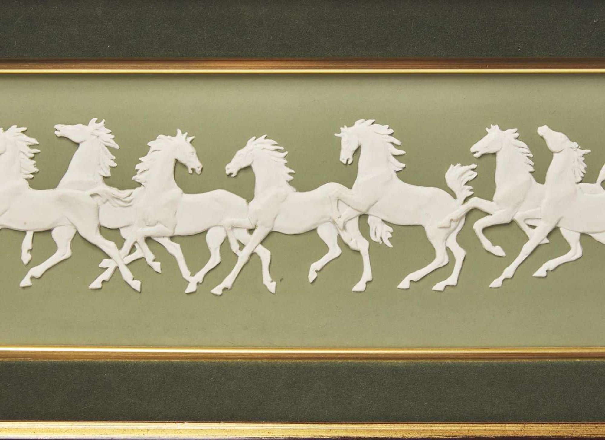 A Wedgwood Rosemary Barnett Solid Green Jasperware Plaque, UK, circa 1965