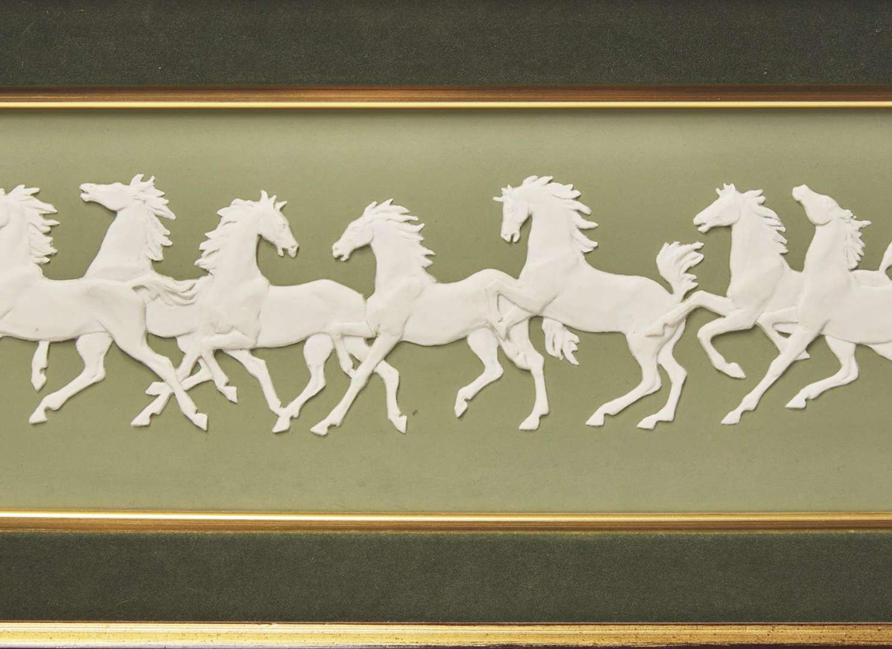 A Wedgwood Rosemary Barnett Solid Green Jasperware Plaque, UK, circa 1965