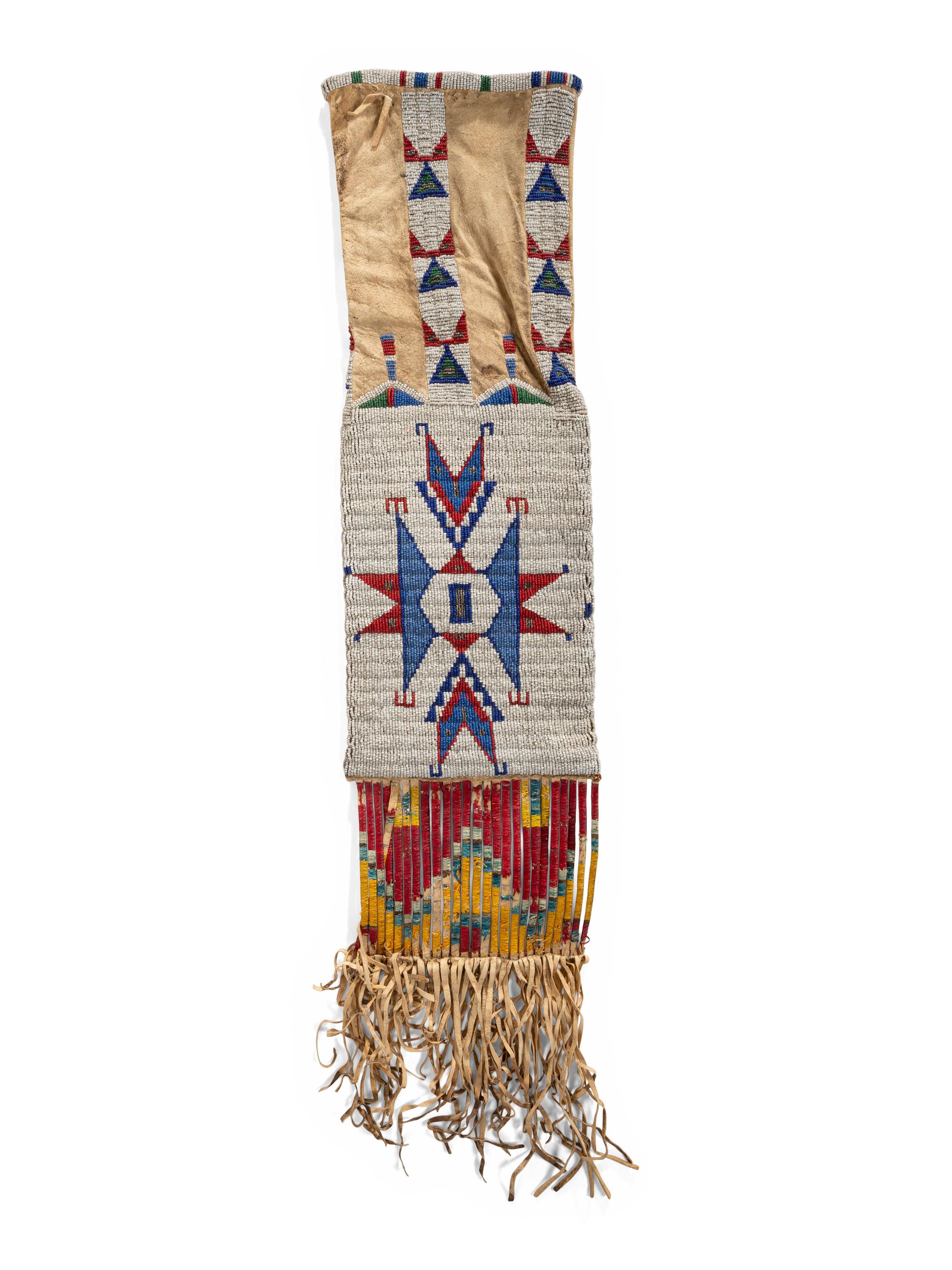 Sioux Beaded Hide Tobacco Bag