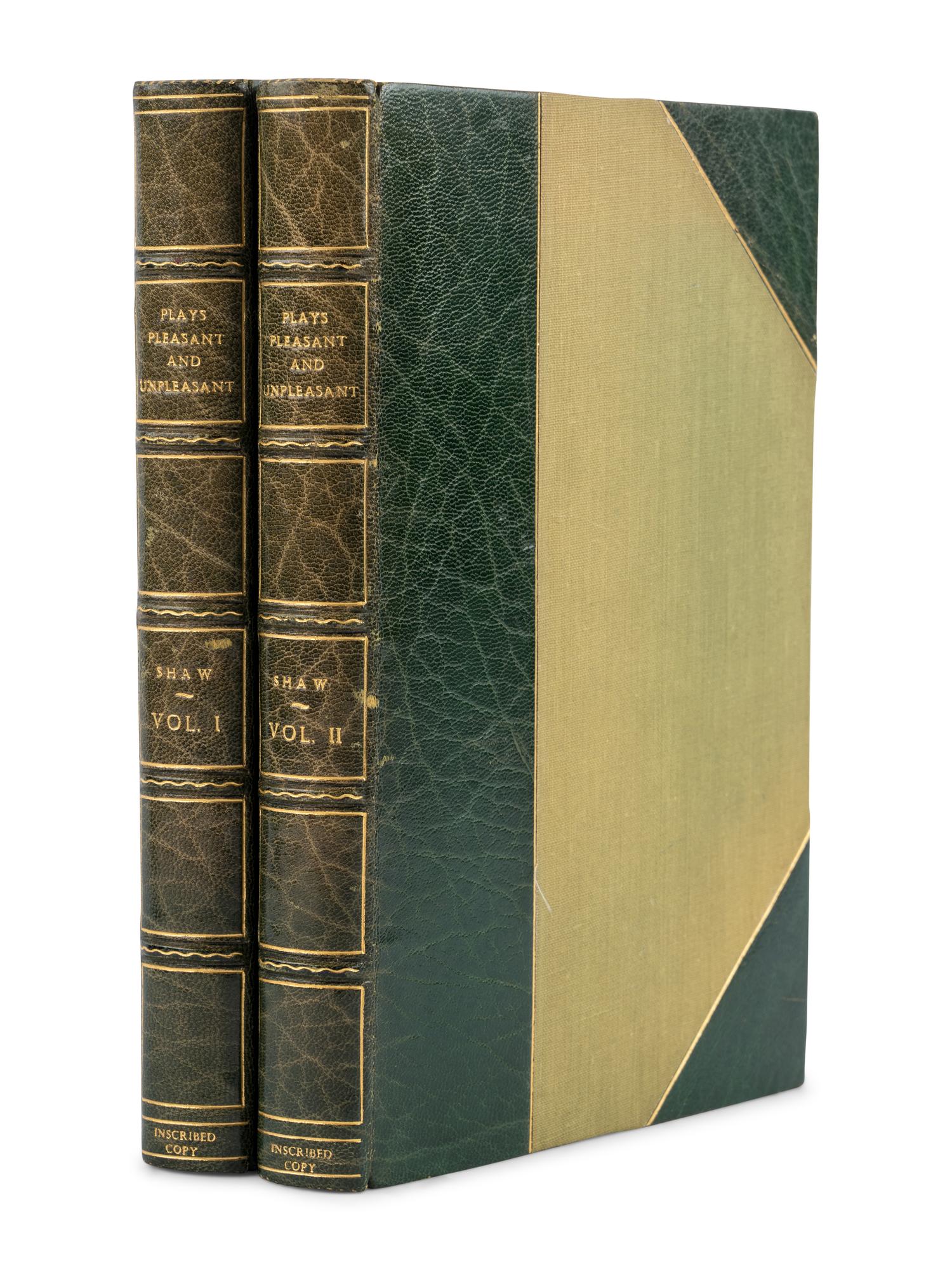 SHAW, George Bernard (1856-1950). Plays Pleasant and Unpleasant . London: Constable & Co Ltd, [1930].