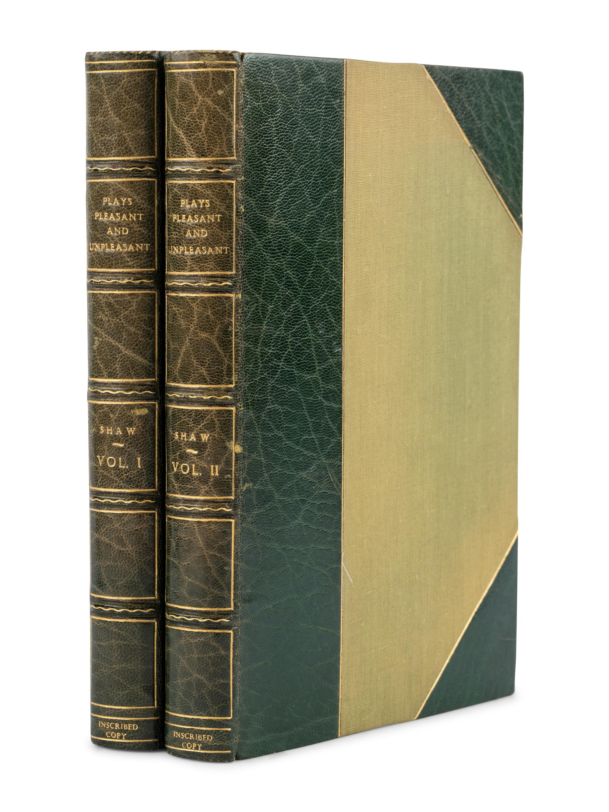SHAW, George Bernard (1856-1950). Plays Pleasant and Unpleasant . London: Constable & Co Ltd, [1930].