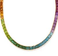 MULTICOLOR GEMSTONE COLLAR NECKLACE