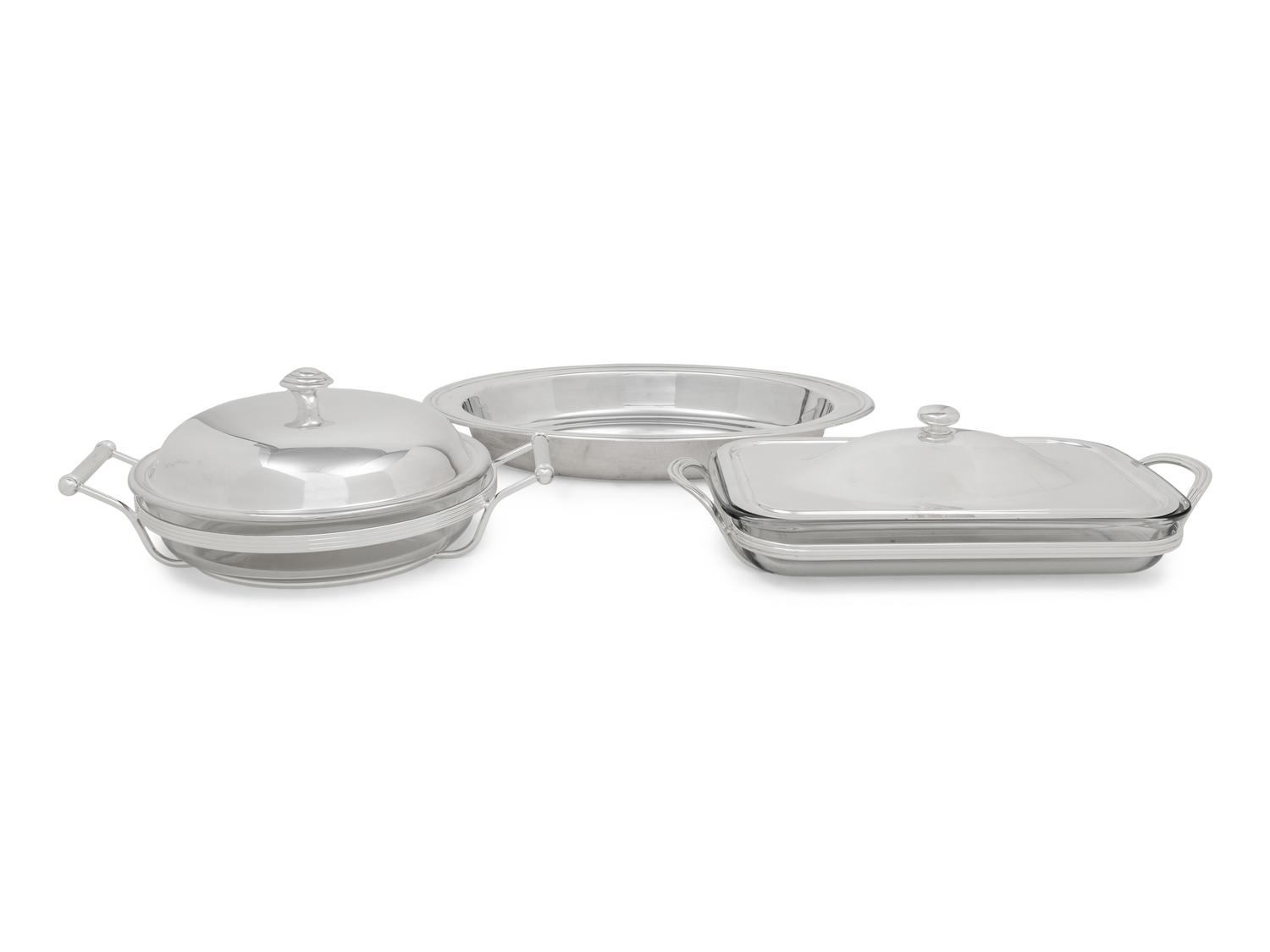 Three French Silver-Plate Serving Articles
