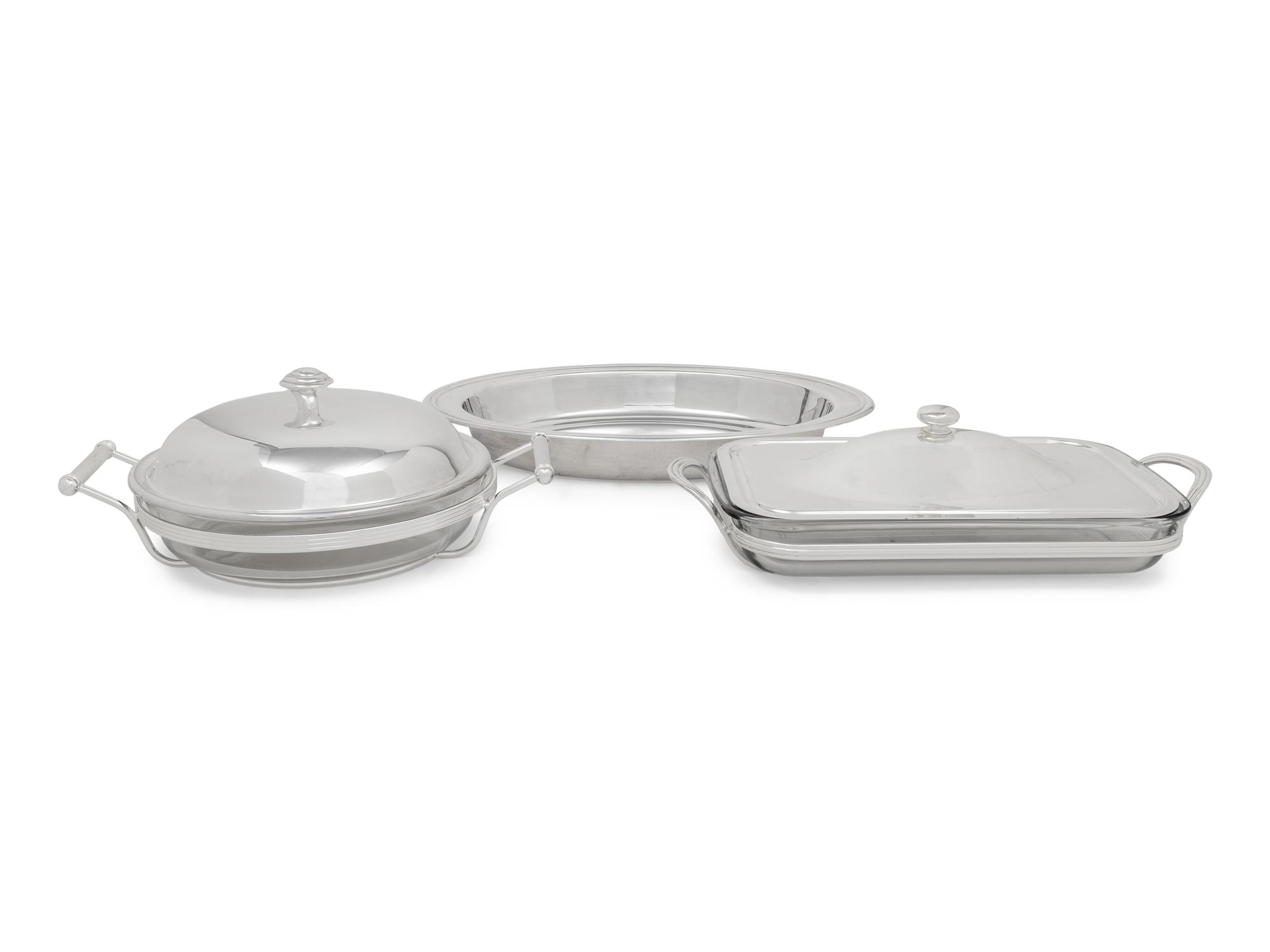 Three French Silver-Plate Serving Articles