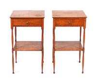A Pair of Maple Side Tables Height 28 1/4 inches.