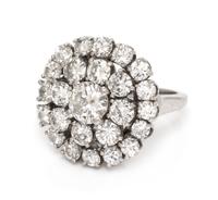 A Platinum and Diamond Cluster Ring, 11.75 dwts.
