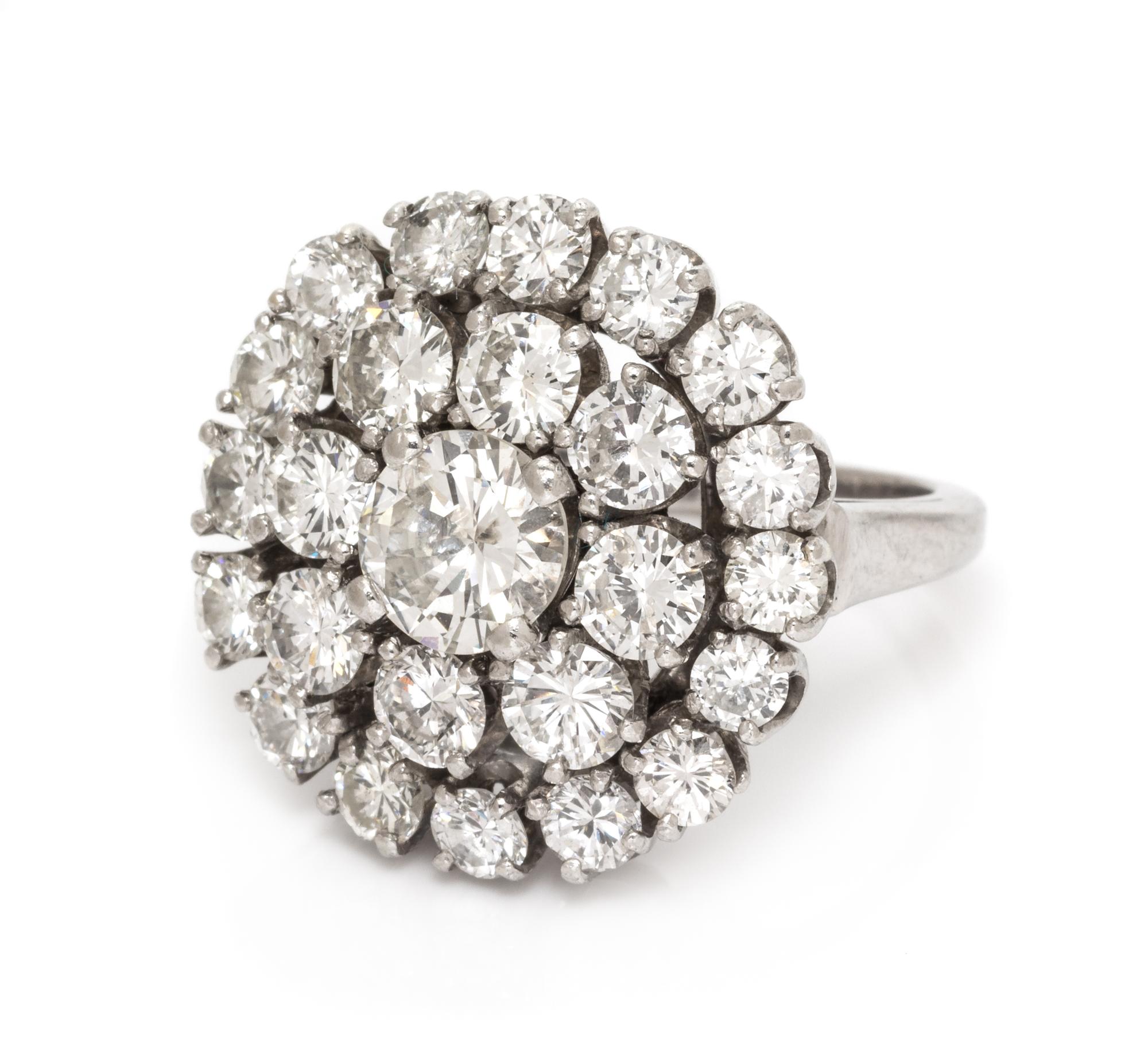 A Platinum and Diamond Cluster Ring, 11.75 dwts.