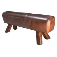 A Leather Pommel Horse Bench 63.5" W x 13" D x 23" H — Czech Republic, Circa 1920