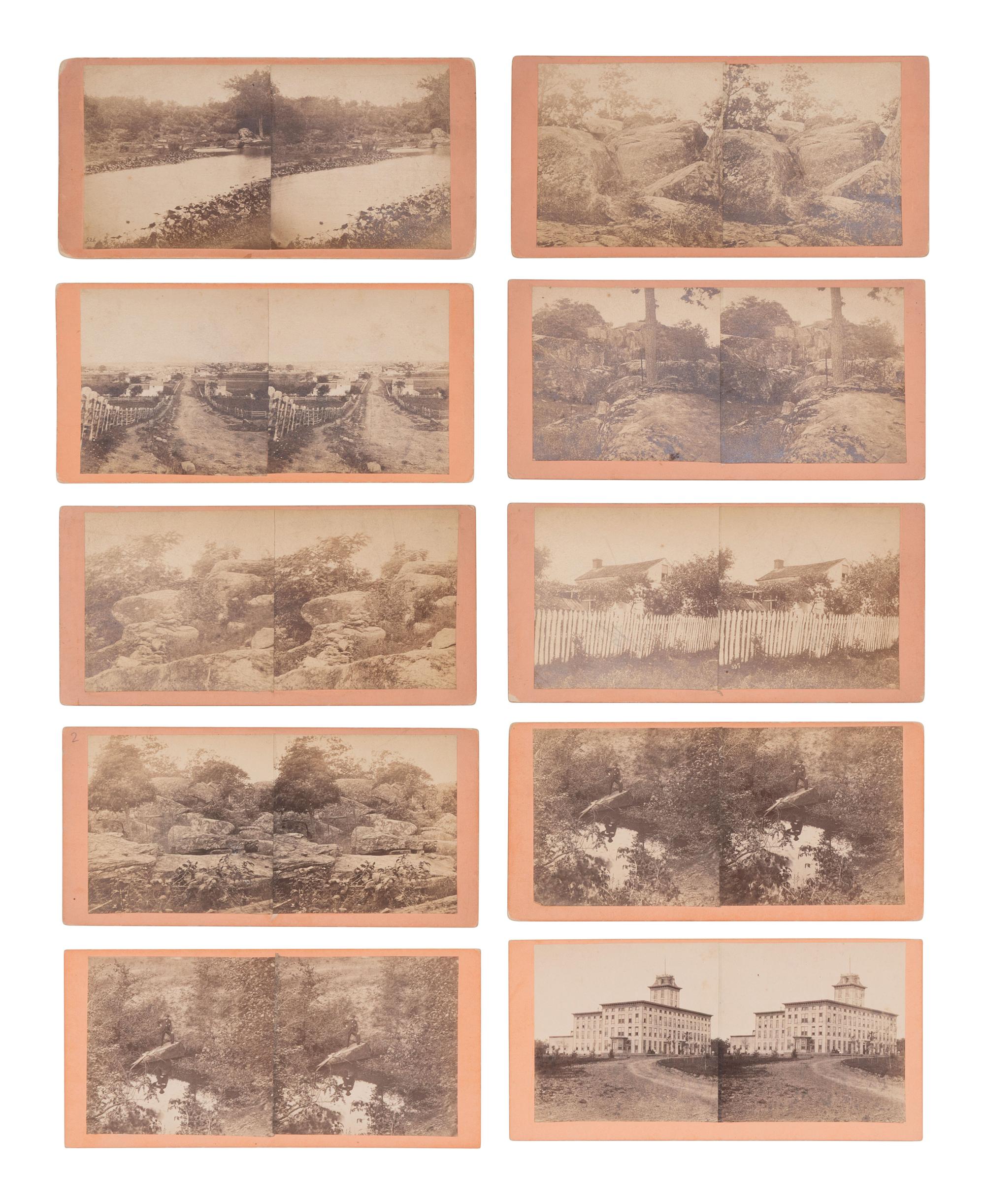 [CIVIL WAR]. 30 immediate post-war stereoviews of Gettysburg, many by TIPTON.