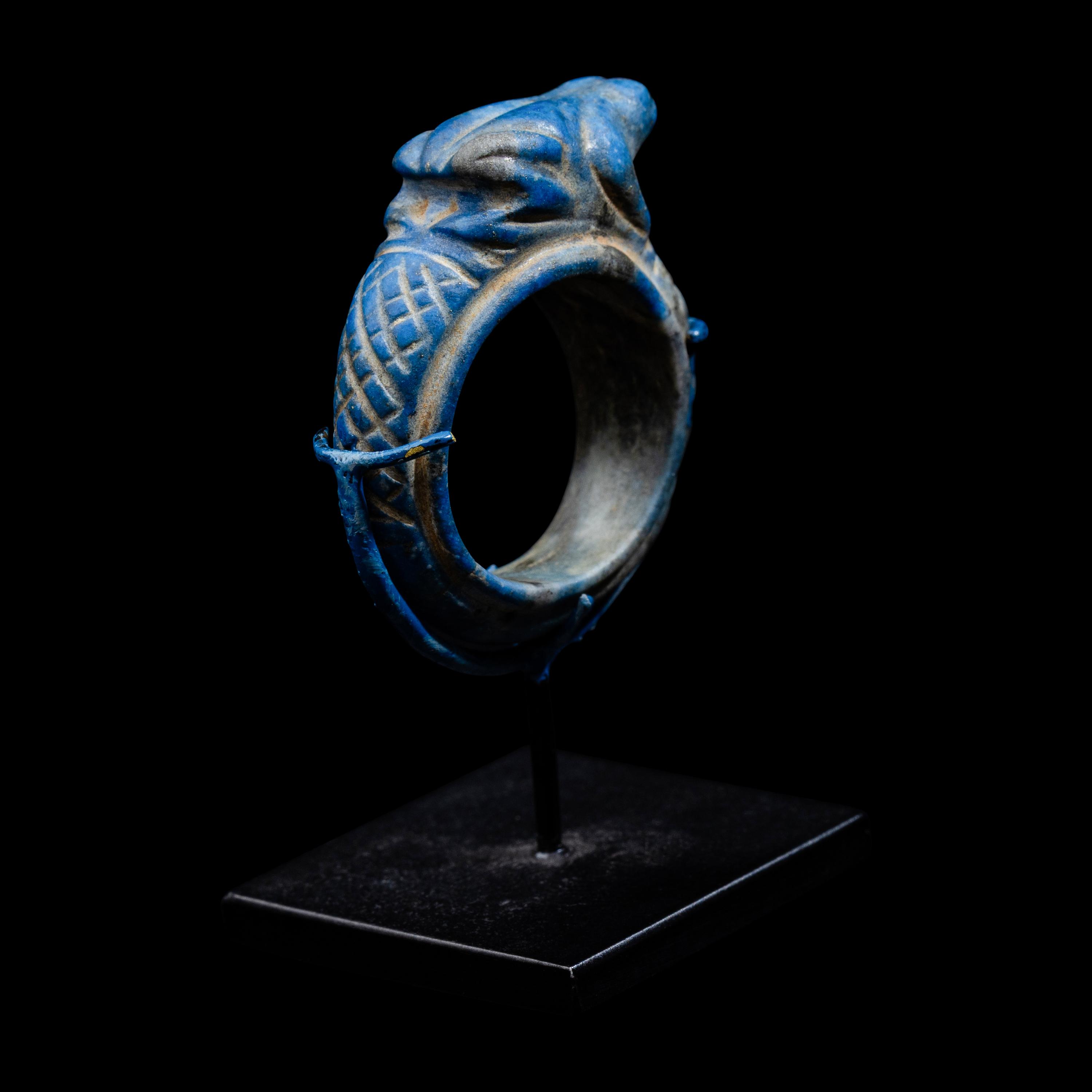 An Egyptian Lapis Lazuli Frog Ring