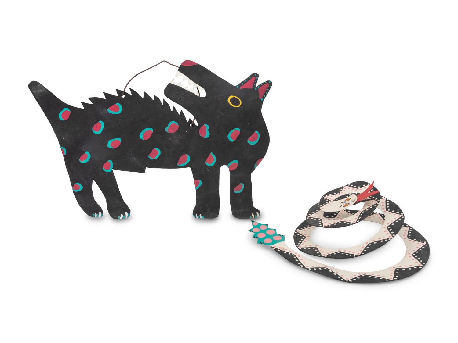 Rattle Snake, 1988 and Dog, 1986 (two works)